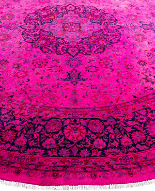 Overdyed Hand-Knotted Wool Modern-Contemporary Pink Area Rug 8' 1" x 8' 4"