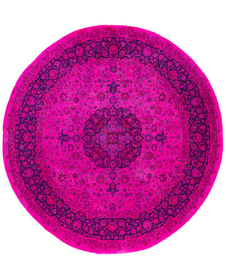 Overdyed Hand-Knotted Wool Modern-Contemporary Pink Area Rug 8' 1" x 8' 4"