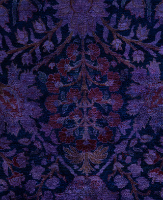Overdyed One-of-a-Kind Wool Purple Area Rug 9' 1" x 12' 5"