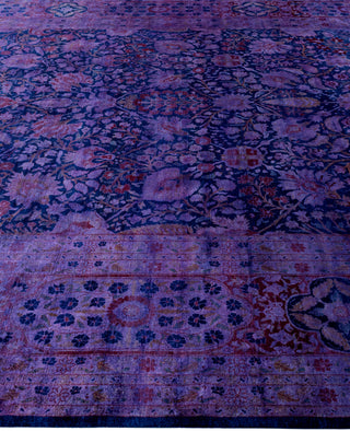 Overdyed One-of-a-Kind Wool Purple Area Rug 9' 1" x 12' 5"