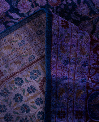Overdyed One-of-a-Kind Wool Purple Area Rug 9' 1" x 12' 5"