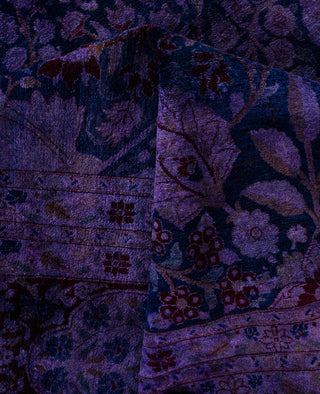 Overdyed One-of-a-Kind Wool Purple Area Rug 9' 1" x 12' 5"