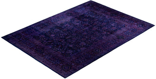 Overdyed One-of-a-Kind Wool Purple Area Rug 9' 1" x 12' 5"