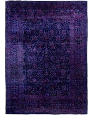 Overdyed One-of-a-Kind Wool Purple Area Rug 9' 1" x 12' 5"