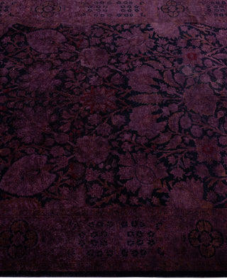 Contemporary Overdyed Wool Hand Knotted Purple Area Rug 4' 2" x 6' 3"