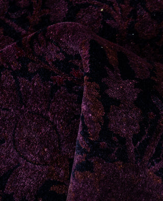 Contemporary Overdyed Wool Hand Knotted Purple Area Rug 4' 2" x 6' 3"