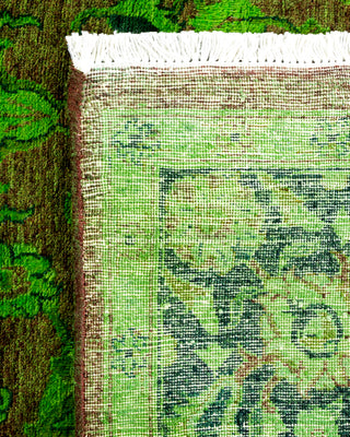 Contemporary Hand Knotted Overdyed Green Area Rug 4' 1" x 6' 6"