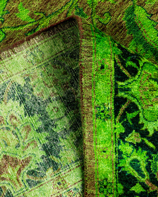 Contemporary Hand Knotted Overdyed Green Area Rug 4' 1" x 6' 6"