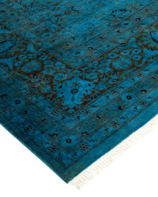 Contemporary Hand Knotted  Blue Square Area Rug 8' 0" x 8' 2"