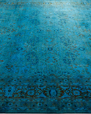 Contemporary Hand Knotted  Blue Square Area Rug 8' 0" x 8' 2"