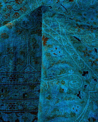 Contemporary Hand Knotted  Blue Square Area Rug 8' 0" x 8' 2"