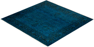 Contemporary Hand Knotted  Blue Square Area Rug 8' 0" x 8' 2"