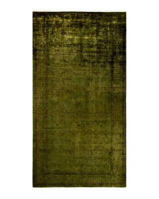 Contemporary Fine Vibrance Green Wool Area Rug 6' 1" x 11' 4"