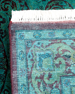 Contemporary Hand Knotted Overdyed Green Area Rug 4' 1" x 6' 1"