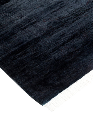 Modern Overdyed Hand Knotted Wool Black Area Rug 4' 2" x 6' 4"