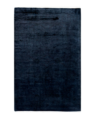 Contemporary Fine Vibrance Black Wool Area Rug 4' 2" x 6' 4"