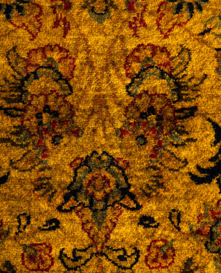 Overdyed Hand-Knotted Wool Modern-Contemporary Gold Runner 2' 1" x 6' 4"