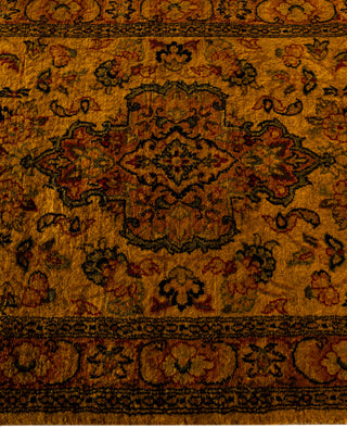 Overdyed Hand-Knotted Wool Modern-Contemporary Gold Runner 2' 1" x 6' 4"