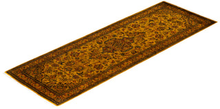 Overdyed Hand-Knotted Wool Modern-Contemporary Gold Runner 2' 1" x 6' 4"