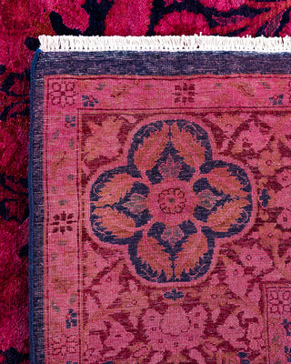 Contemporary Hand-Knotted Overdyed Pink Area Rug 6' 0" x 9' 0"