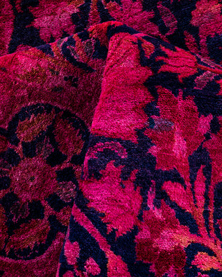 Contemporary Hand-Knotted Overdyed Pink Area Rug 6' 0" x 9' 0"