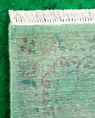 Contemporary Hand-Knotted Overdyed Green Area Rug 6' 3" x 9' 8"