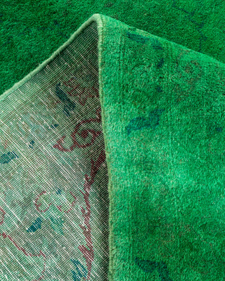 Contemporary Hand-Knotted Overdyed Green Area Rug 6' 3" x 9' 8"