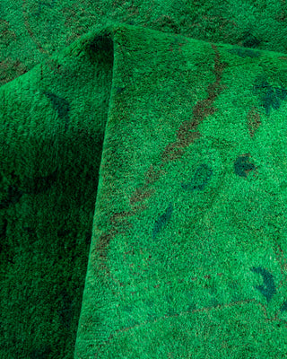Contemporary Hand-Knotted Overdyed Green Area Rug 6' 3" x 9' 8"