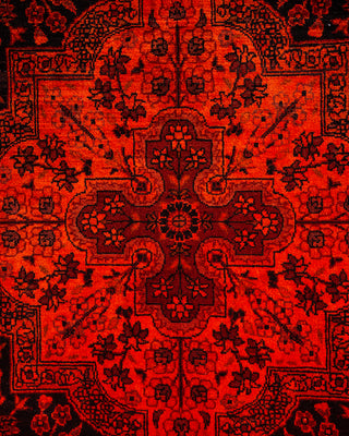Contemporary Hand-Knotted Overdyed Orange Area Rug 3' 2" x 5' 1"