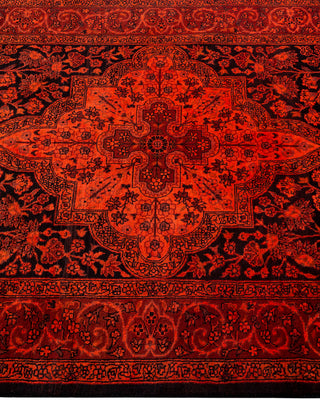 Modern Overdyed Hand Knotted Wool Orange Area Rug 3' 2" x 5' 1"