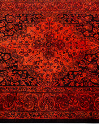 Contemporary Hand-Knotted Overdyed Orange Area Rug 3' 2" x 5' 1"