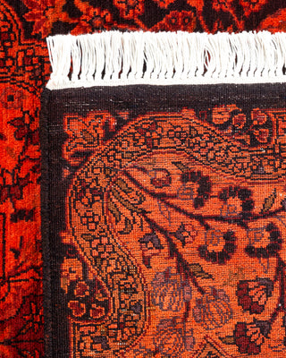 Contemporary Hand-Knotted Overdyed Orange Area Rug 3' 2" x 5' 1"