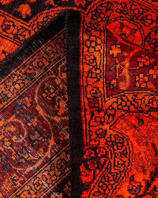 Contemporary Hand-Knotted Overdyed Orange Area Rug 3' 2" x 5' 1"
