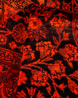 Contemporary Hand-Knotted Overdyed Orange Area Rug 3' 2" x 5' 1"