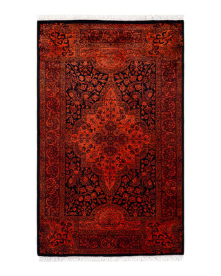 Modern Fine Vibrance Orange Area Rug 3' 2" x 5' 1"