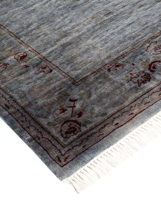 Modern Overdyed Hand Knotted Wool Gray Runner 2' 7" x 10' 2"