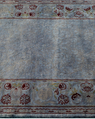 Modern Overdyed Hand Knotted Wool Gray Runner 2' 7" x 10' 2"