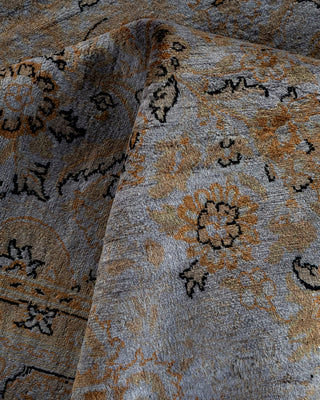 Contemporary Hand-Knotted Overdyed Gray Area Rug 6' 1" x 9' 5"