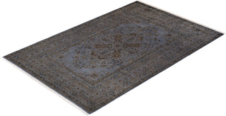 Contemporary Hand-Knotted Overdyed Gray Area Rug 6' 1" x 9' 5"