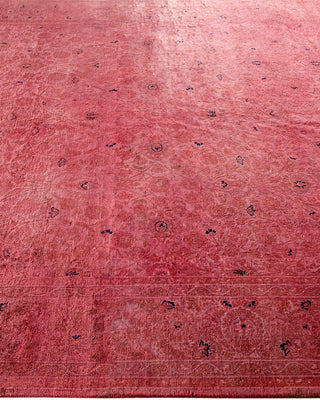 Modern Overdyed Hand Knotted Wool Pink Area Rug 6' 2" x 9' 5"