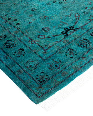 Modern Overdyed Hand Knotted Wool Blue Area Rug 3' 2" x 5' 2"