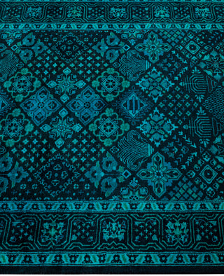 Contemporary Overdyed Wool Hand Knotted Black Runner 2' 7" x 10' 1"