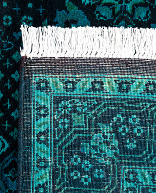 Contemporary Overdyed Wool Hand Knotted Black Runner 2' 7" x 10' 1"