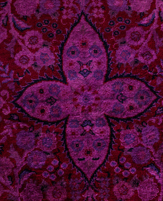 Overdyed Hand-Knotted Wool Modern-Contemporary Pink Runner 2' 1" x 6' 1"