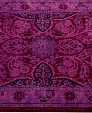 Overdyed Hand-Knotted Wool Modern-Contemporary Pink Runner 2' 1" x 6' 1"