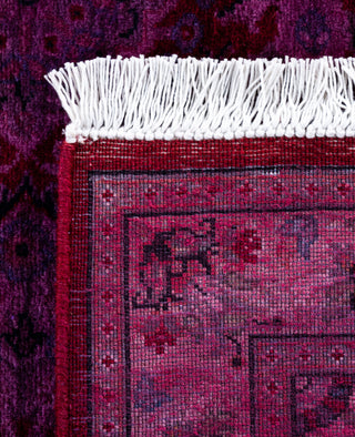 Overdyed Hand-Knotted Wool Modern-Contemporary Pink Runner 2' 1" x 6' 1"