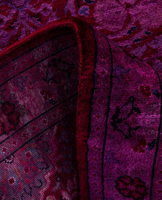 Overdyed Hand-Knotted Wool Modern-Contemporary Pink Runner 2' 1" x 6' 1"