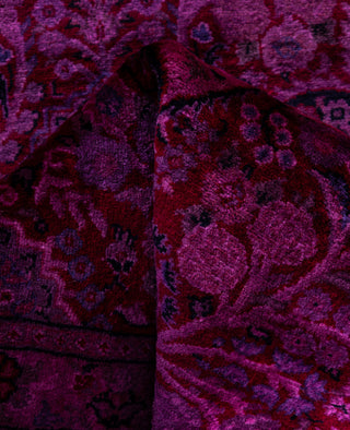 Overdyed Hand-Knotted Wool Modern-Contemporary Pink Runner 2' 1" x 6' 1"