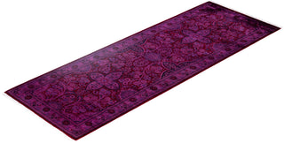 Overdyed Hand-Knotted Wool Modern-Contemporary Pink Runner 2' 1" x 6' 1"
