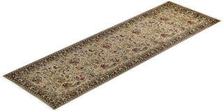 Contemporary Hand-Knotted Overdyed Ivory Runner 2' 6" x 8' 2"